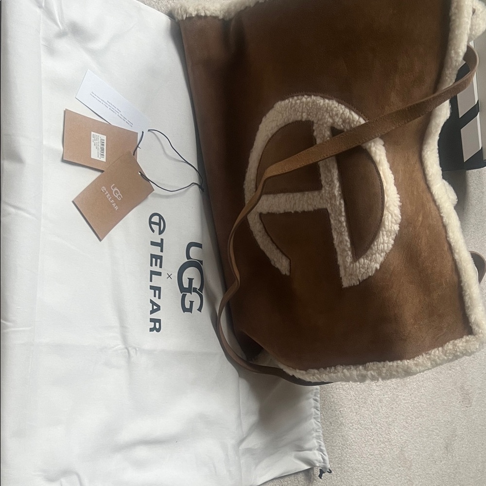 Telfar | UGG Brown and Cream Tote Bag